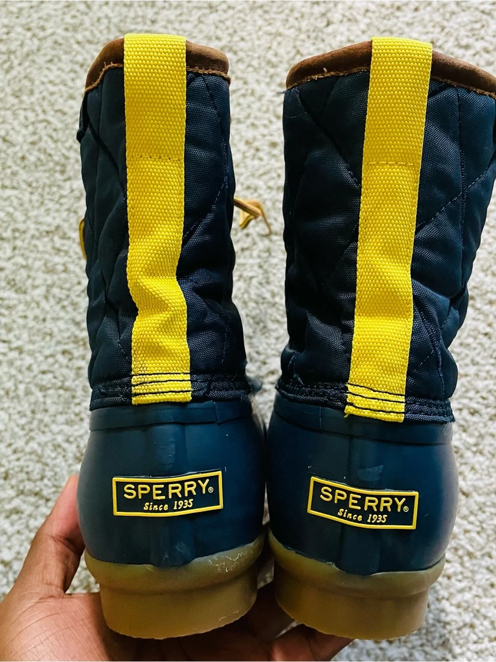Sperry Top-Sider Men's Saltwater Quilted Nylon Duck Boots Navy Size 10